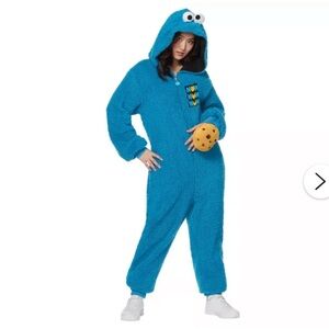 Blue Cookie Monster Hooded Jumpsuit